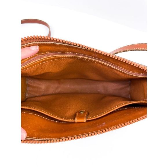 Dooney and Bourke Vintage Ivory and Tan Leather Crossbody Bag - Picture 6 of 12